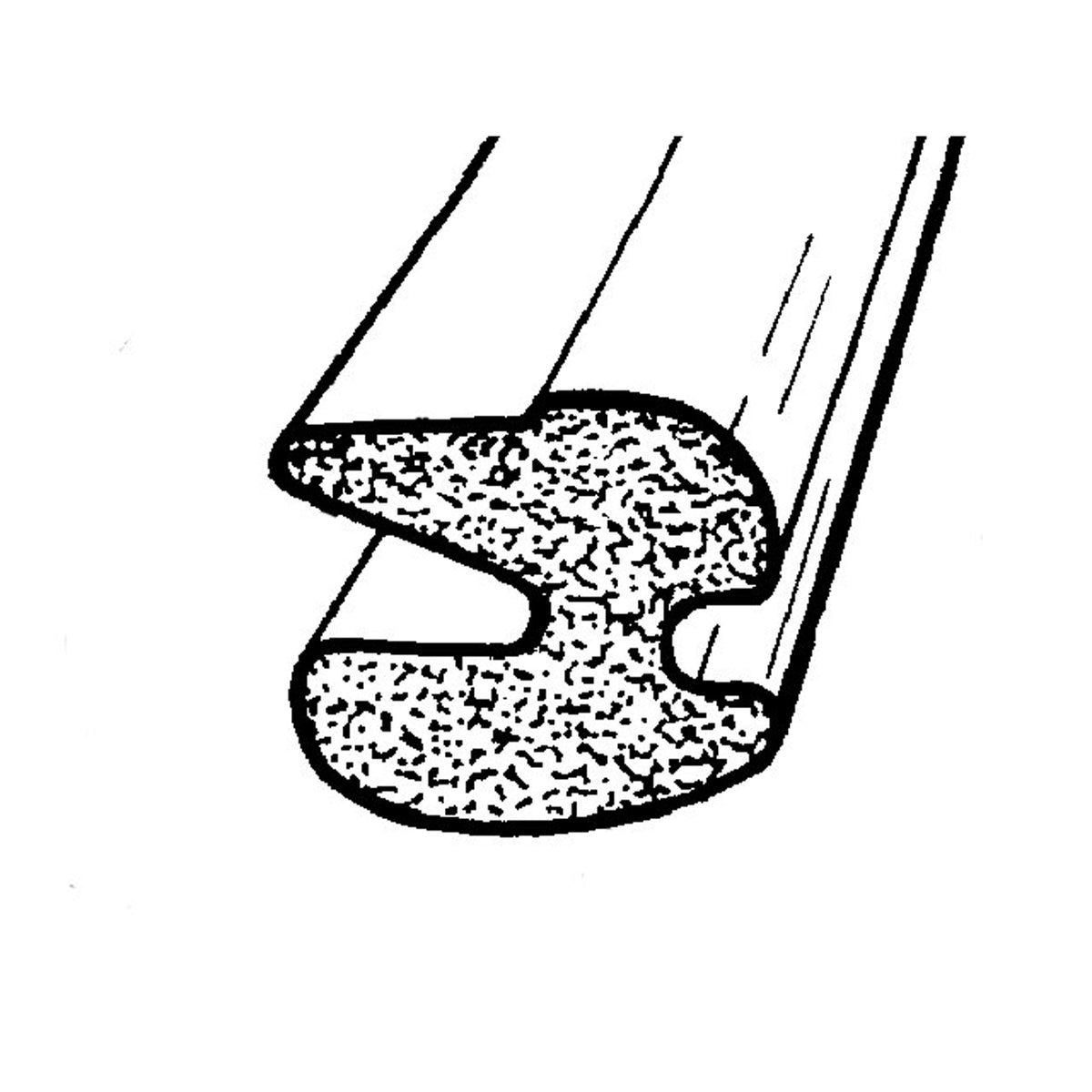 Trunk Seal Fits Upper edge and sides of gutter, Sponge Rubber; LP 43