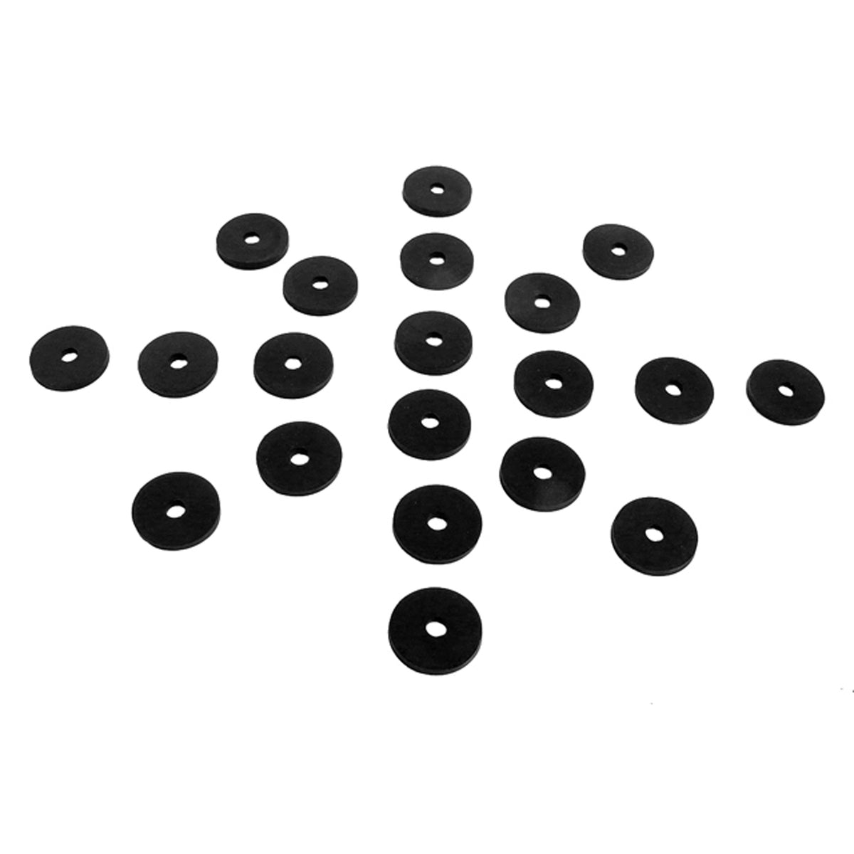 Flat Rubber Washers 7/32" I.D, 1" O.D, 1/8" thick, 20-Piece; UW 29