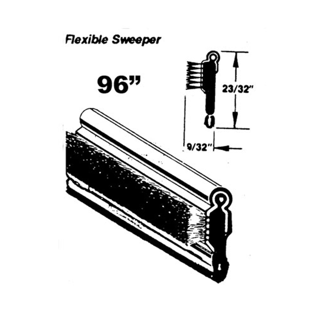 Flexible window sweeper. Made with stainless steel bead; WC 4-96