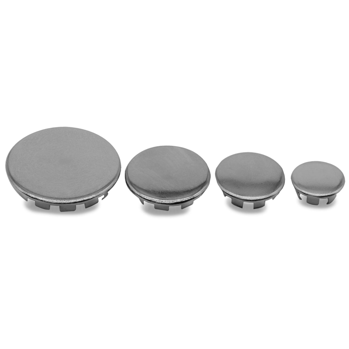 Plug Buttons, Nickel Plated - 3/8", 1/2", 5/8", 7/8" Holes Sizes; 4P 32