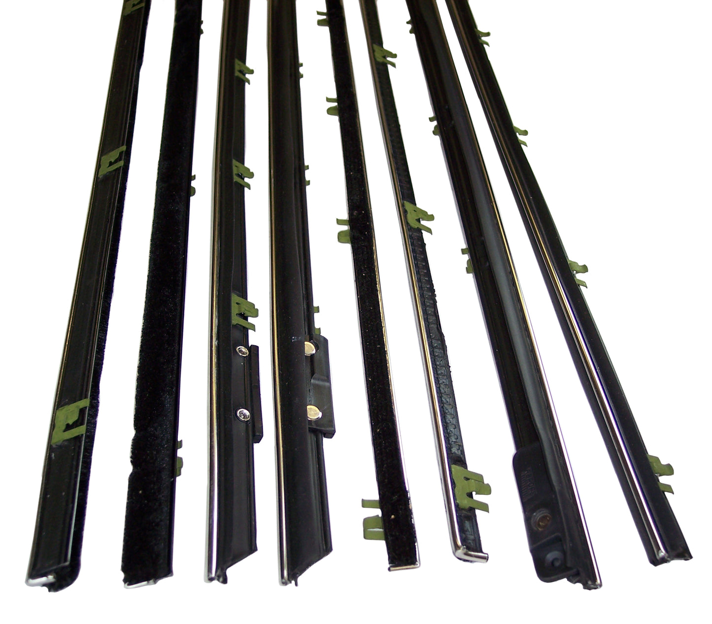 1965 Chevelle & Malibu Convertible 8pc replacement window sweep set.