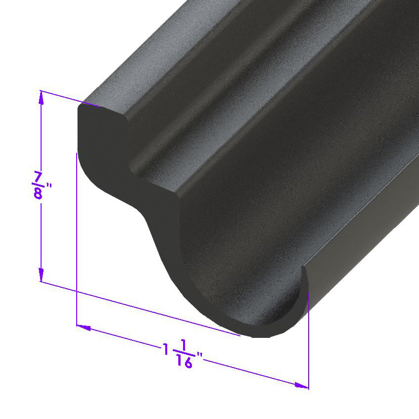 Door Bottom Seal. Retained by metal strip; LP 104-A