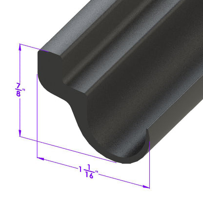 Door Bottom Seal. Retained by metal strip; LP 104-A