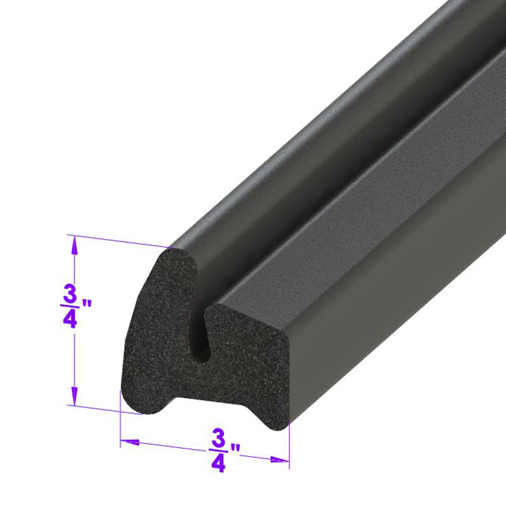 Door Bottom Seal black, skin-covered sponge; LP 104-K