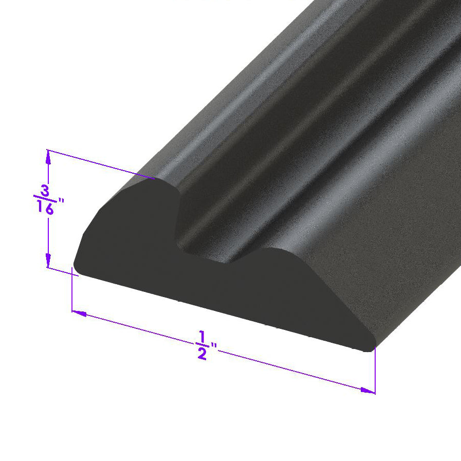 1/2" Thick Bumper Over-Rider Rubber; LP 109