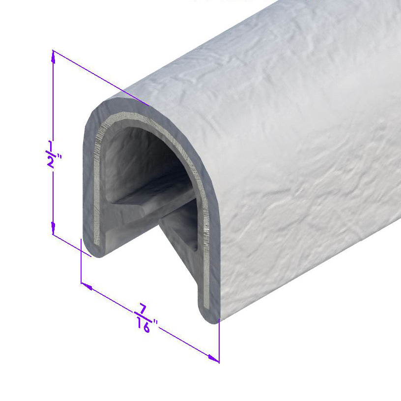 Gray Flexible Plastic Push-On Windlace Fits Cars in the 1960; LP 200-A