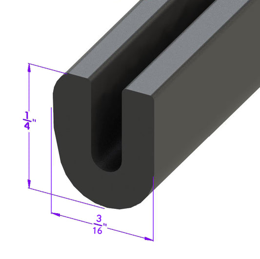 U Channel - Covering Sheet Metal Edges & Bright Work, 3/16" Wide; LP 23-E