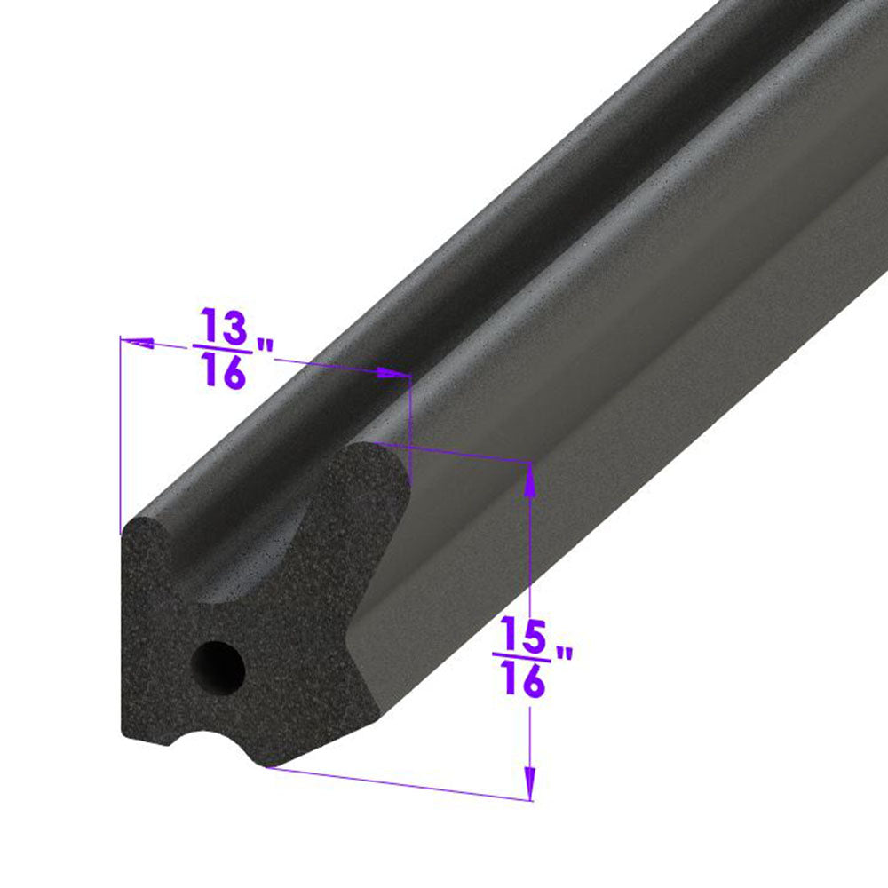 Convertible Top Windshield Header Seal - Black, Skin-Covered Sponge; LP 40-G