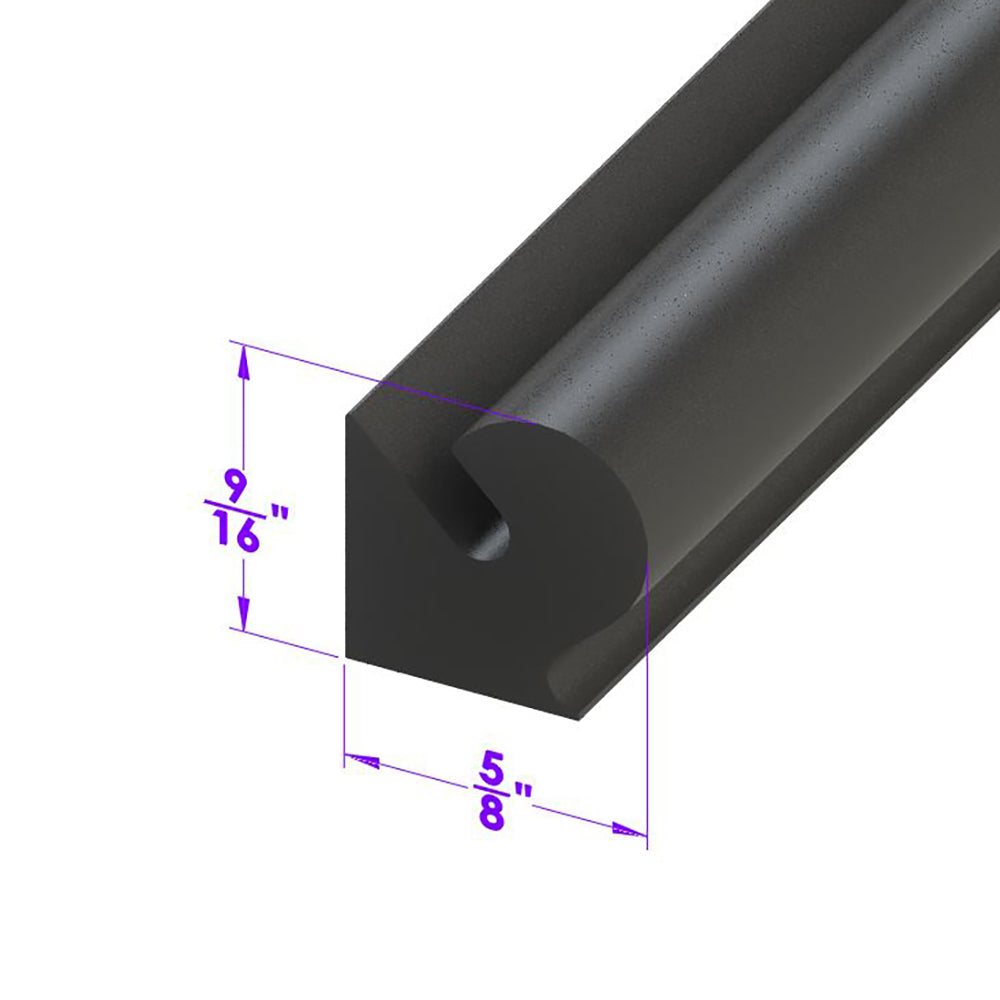 Door Side Seal Smooth, Black, Skin-Covered Sponge; LP 41-N