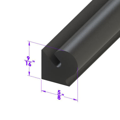 Door Side Seal Smooth, Black, Skin-Covered Sponge; LP 41-N