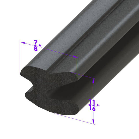 Trunk Seal Fits Upper edge and sides of gutter, Sponge Rubber; LP 43