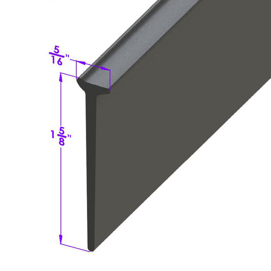 Swing-Out Windshield Seal 1-1/2" "T" Rubber; LP 49-B