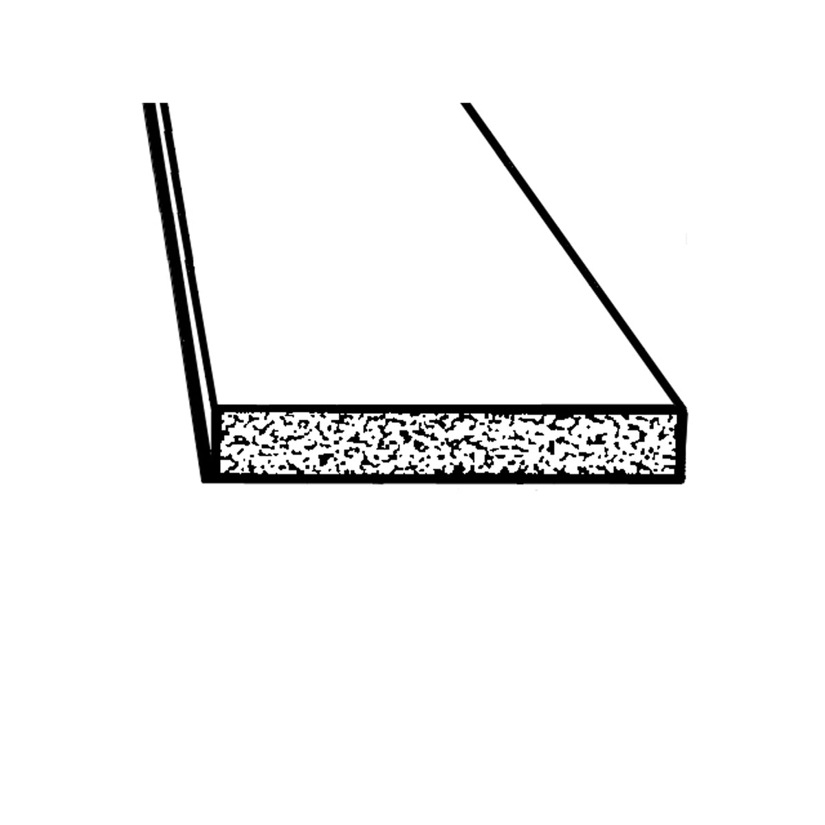 Trunk and Universal Seal Black Sponge, 1-1/2" Wide X 1/4" Thick; LP 58-D