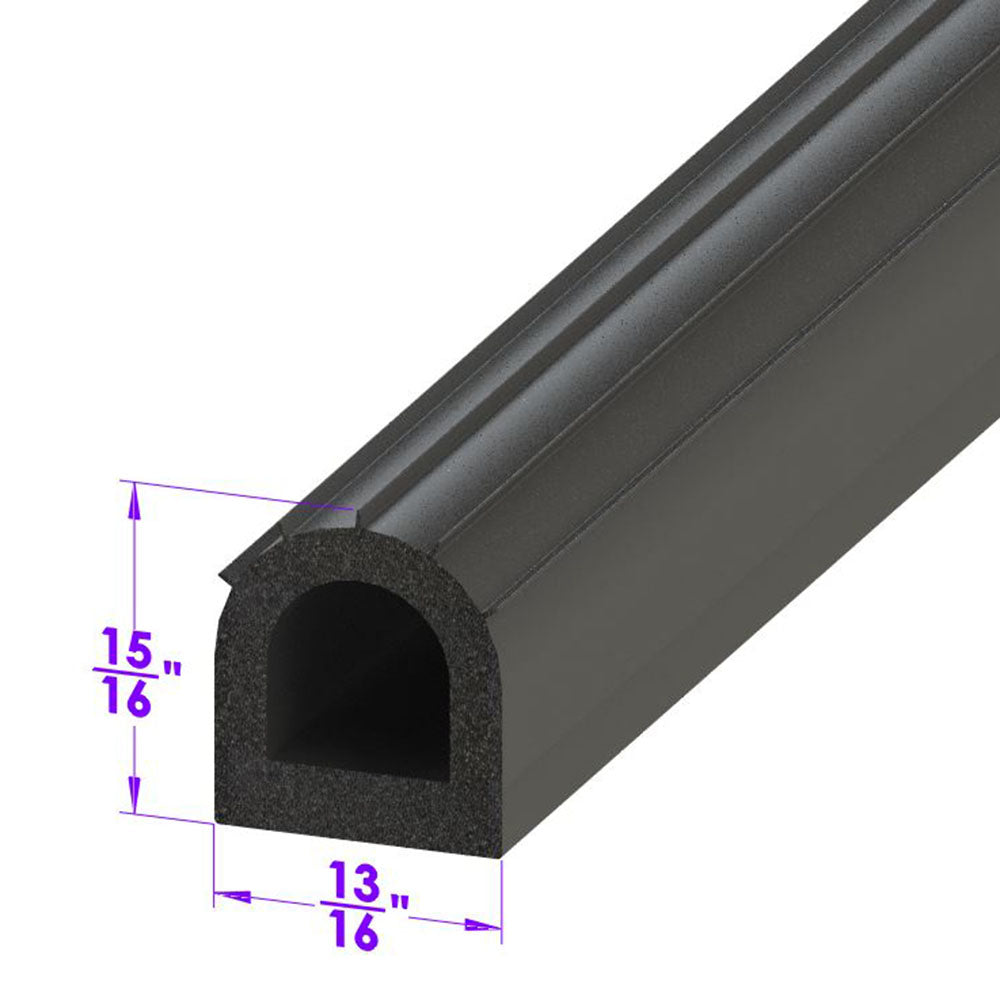 D Shaped Extrusion 7/8" Wide X 15/16" High; LP 80-I