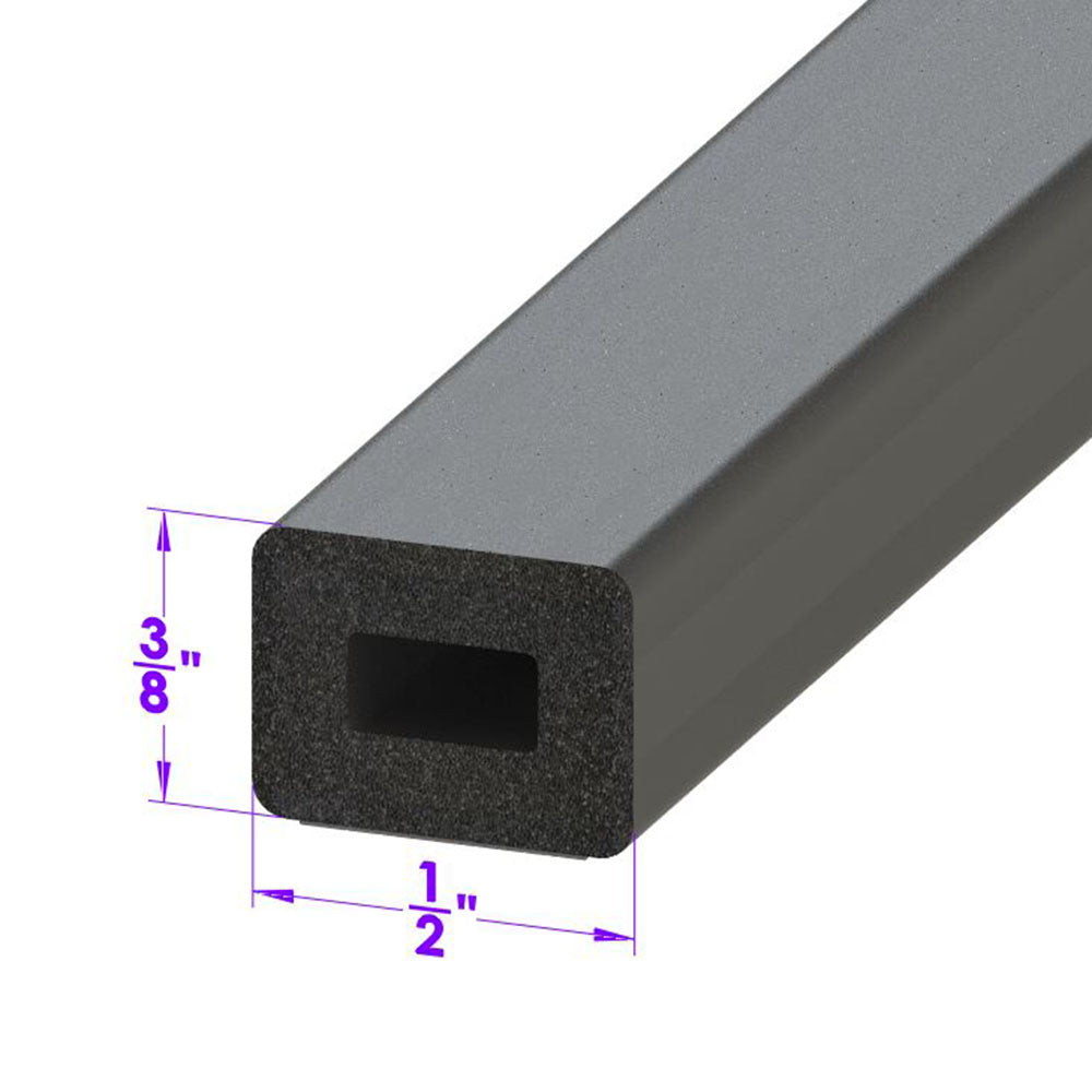 1/2" X 3/8" Rectangle Shaped Extrusion; LP 80-L