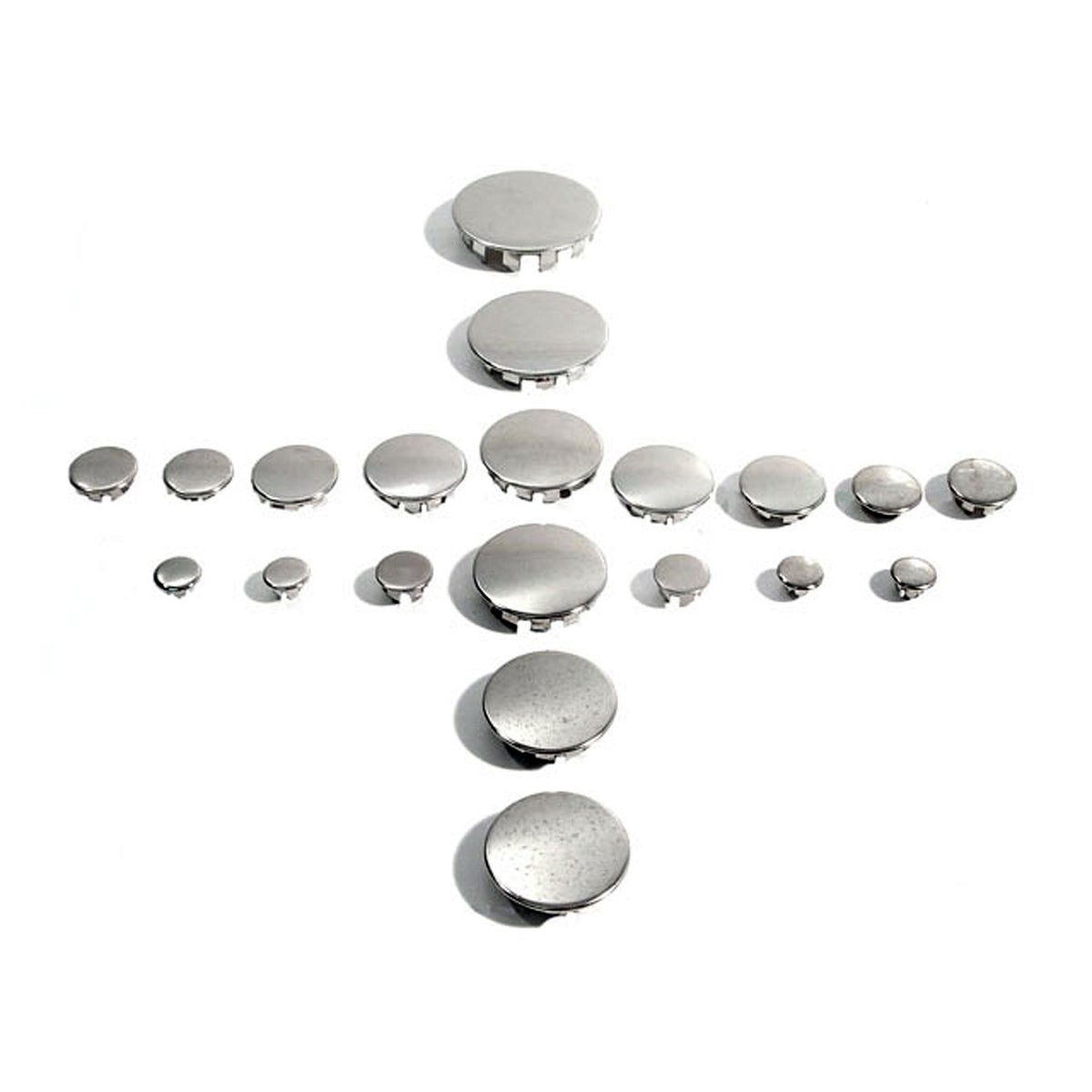 Chrome Flush Mount Hole Plugs 1/4" Hole Size (Metro p/n WF 1000-A); PK 610