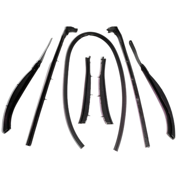 1953-54 CHEVROLET BEL AIR & PONTIAC STAR CHIEF & CHIEFTAIN CONVERTIBLE ROOF RAIL SEAL SET, 9PCS