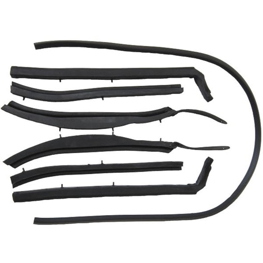 1962-63 CHEVROLET NOVA & CHEVY II CONVERTIBLE ROOF RAIL SEAL SET, 7PCS