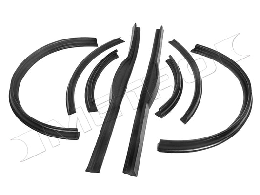 1942, 1946-48 CADILLAC, BUICK OLDS CONVERTIBLE ROOF RAIL SEAL SET, 8PCS SIDES & PILLARS (NO HEADER SEAL)