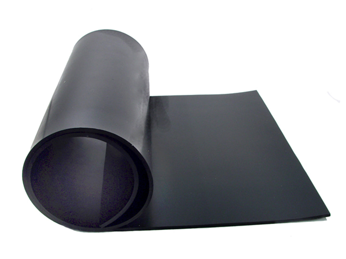 Solid Rubber Sheet 10" Wide, 28" Length, 1/8" Thick; S 18-1028