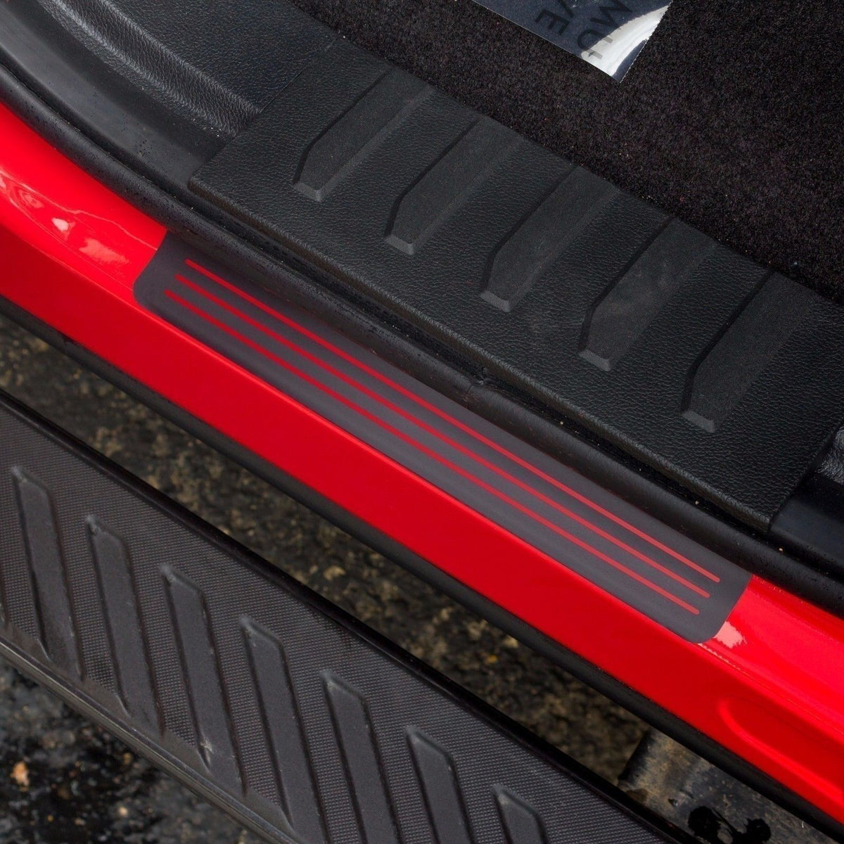 Door Sill Plate Protector Black Matte For Ford F-150 2014-2021; SP 1023-BM