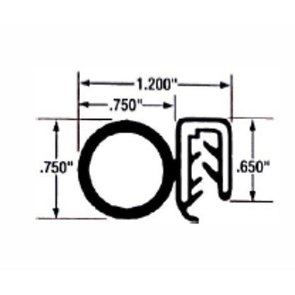 Press-on trim seal Per foot; TS 2-C