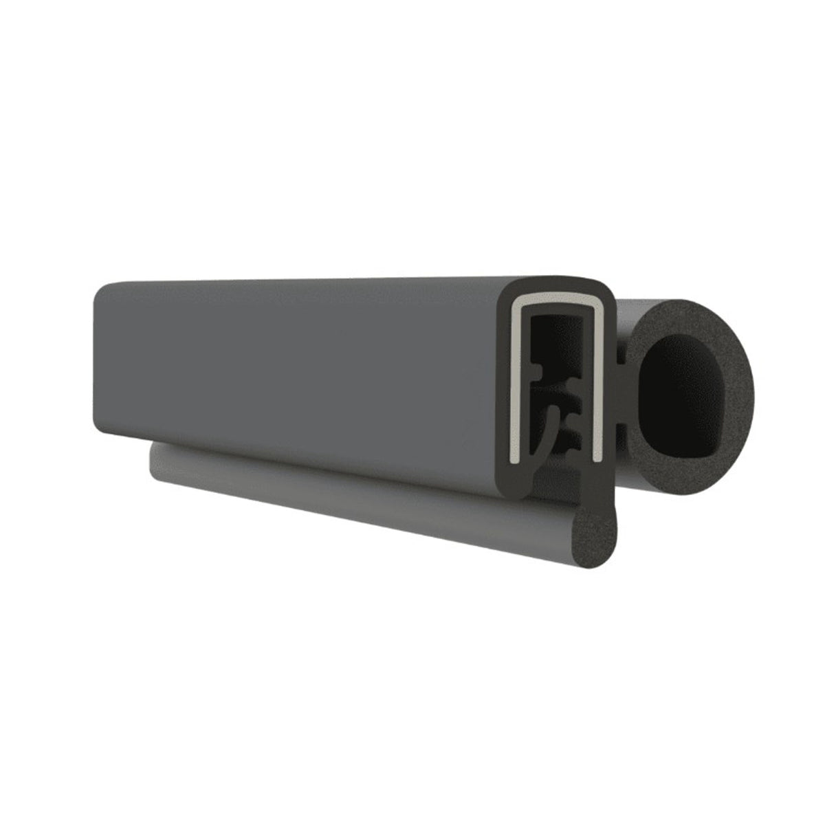 Pinchweld Trim Seal. Made of all rubber, with a steel core ; TS 2-F