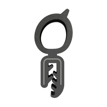 Pinchweld Trim Seal. Made of all rubber, with a steel core ; TS 3-E
