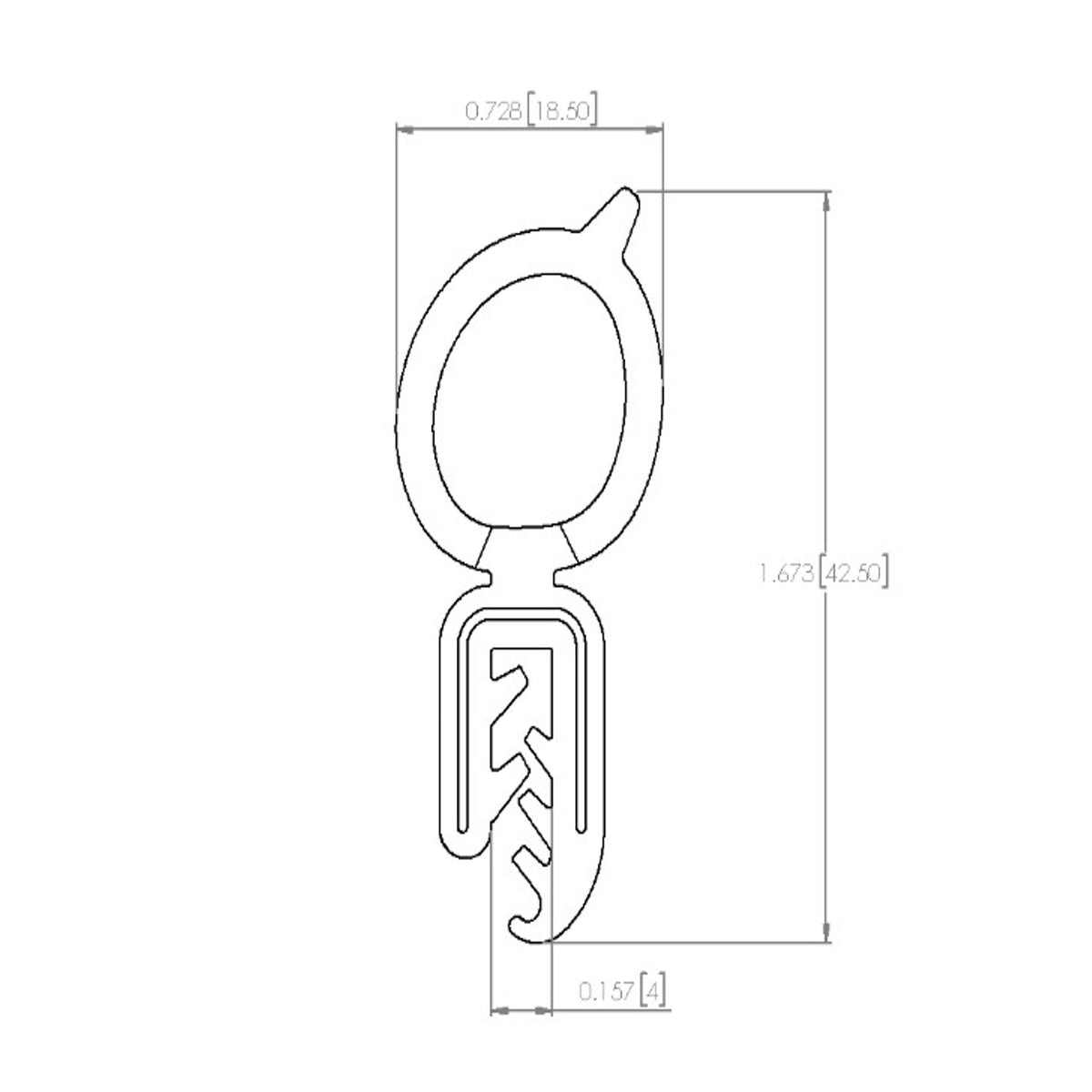Pinchweld Trim Seal. Made of all rubber, with a steel core ; TS 3-E