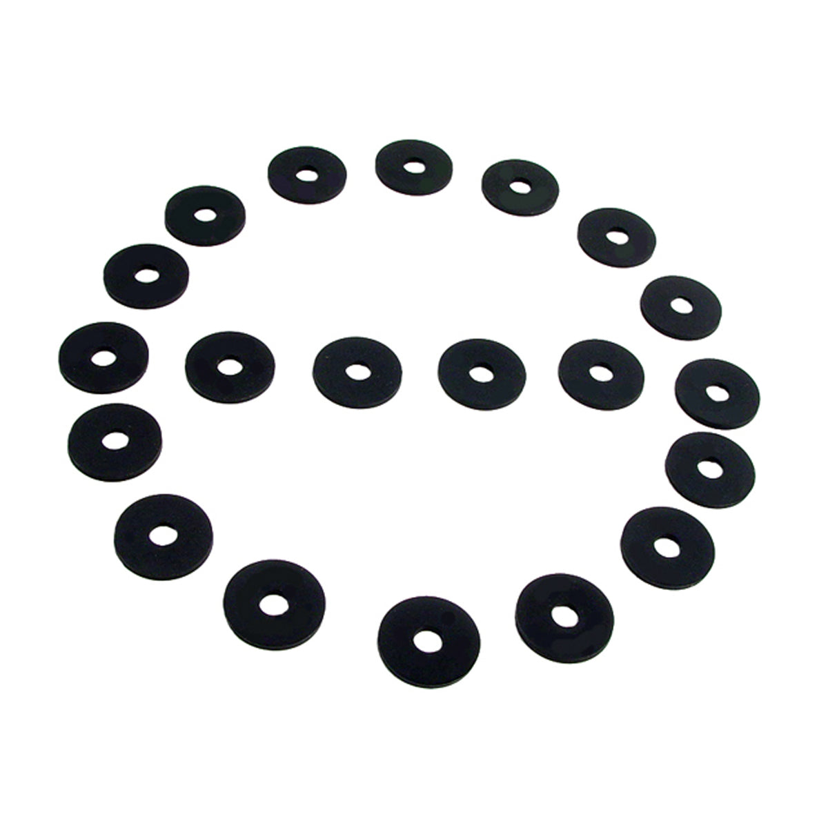 Flat Rubber Washers 1/8" I.D, 3/4" O.D, 1/16" thick, 20-Piece; UW 12