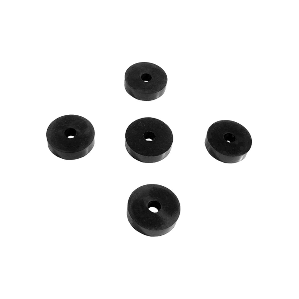 Flat Rubber Washers 3/8" I.D, 1-1/2" O.D, 3/8" thick, 5-Piece; UW 57