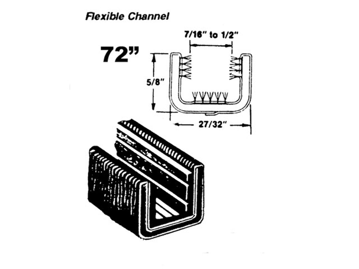 Flexible window channel For Chevrolet C10 Panel, C10 Pickup 1960-1963; WC 18-72