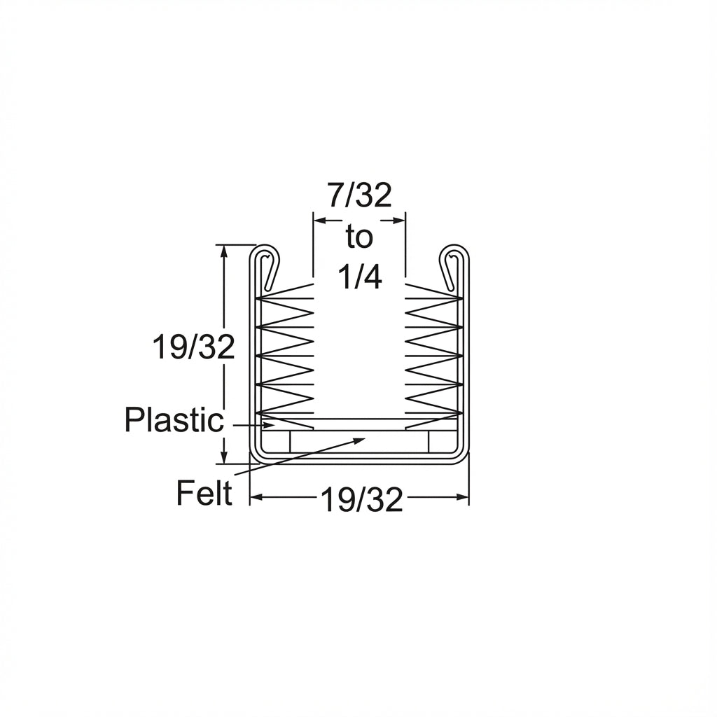 Rigid division-bar channel 96 Inches each; WC 26-96
