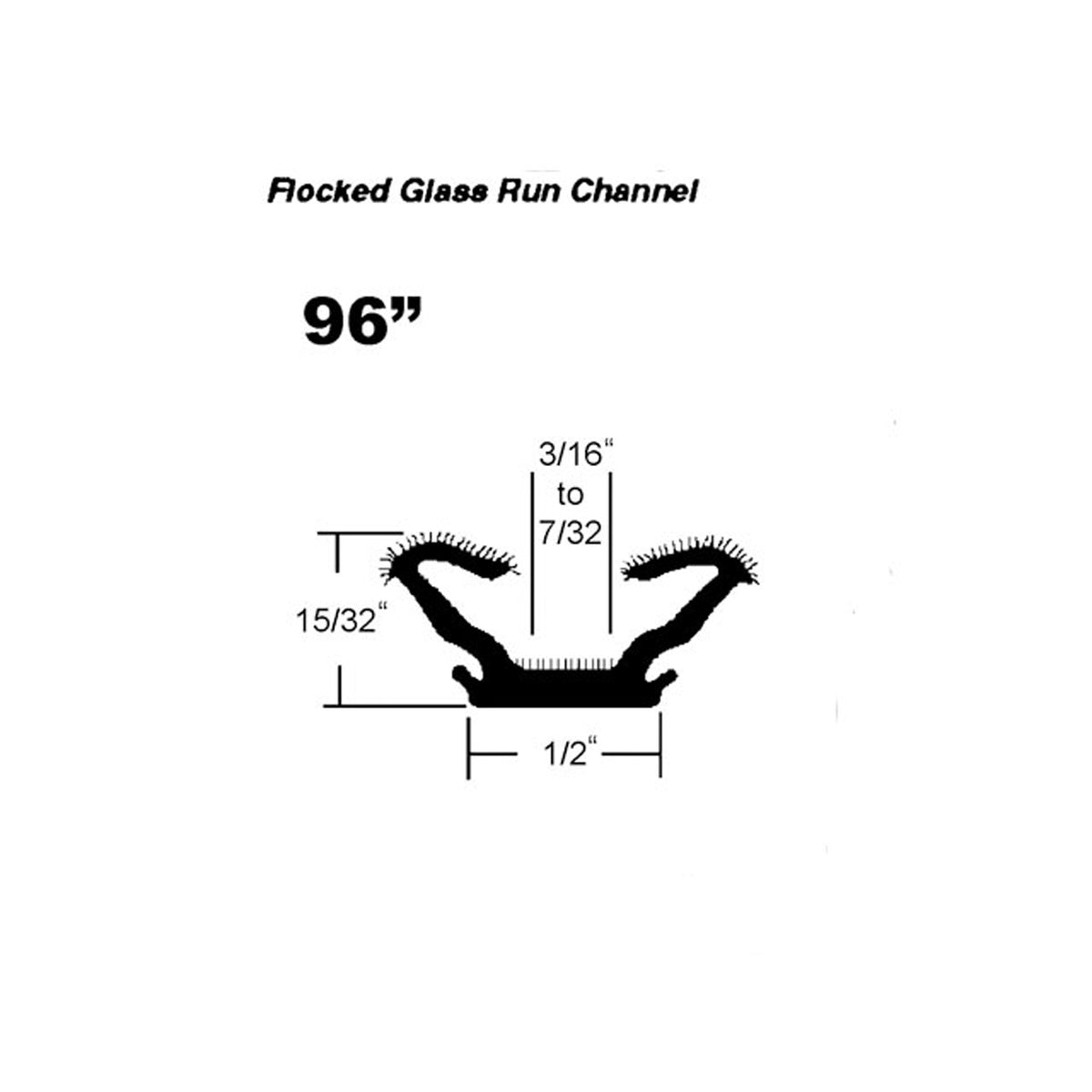 Flocked Window Channel For Ford Fairlane, Falcon , Ranchero 1966-1967; WC 21-96