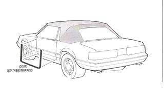 Door seal, 1979-93 Ford Mustang convertible.