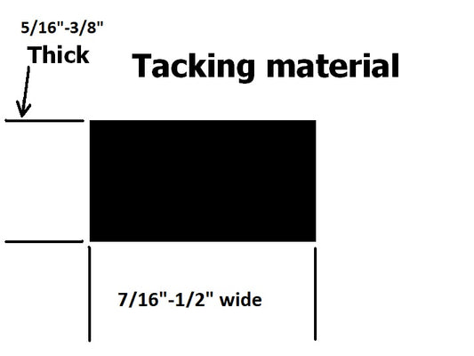 Convertible top tacking material, 1/2" X 3/8", sold by the foot with 4 foot minimum