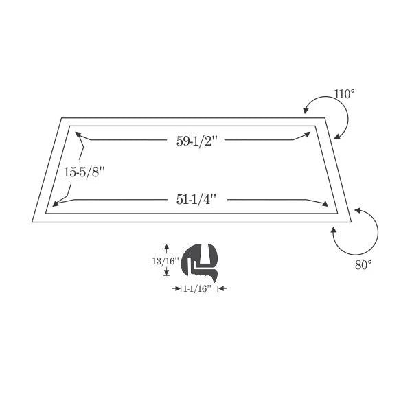 1962-1967 Chevrolet Nova Chevy II 2 door hardtop front windshield gasket, seal