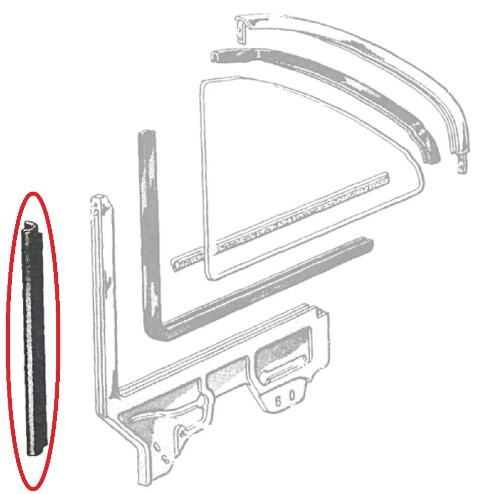 1963-1965 Ford Falcon & Futura convertible rear quarter window vertical seals