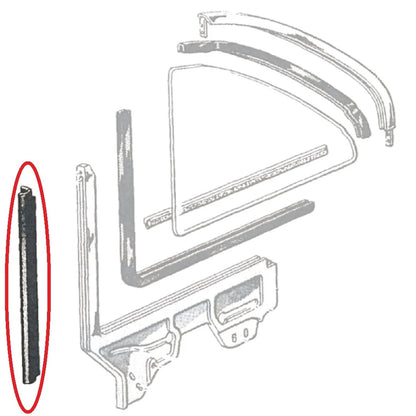 1963-1965 Ford Falcon & Futura convertible rear quarter window vertical seals